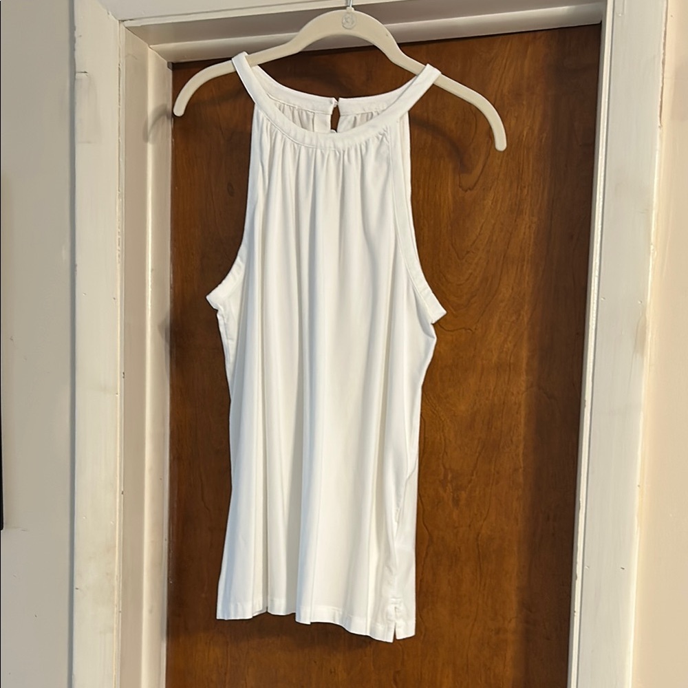 Lands' End White Sleeveless Tank Top